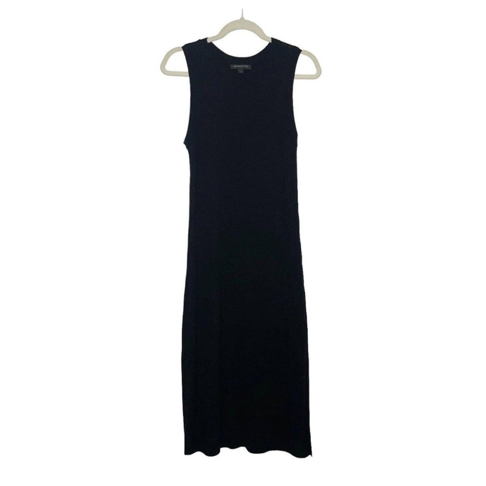 Banana Republic Black Ribbed MIDI Sweater Dress Size Large